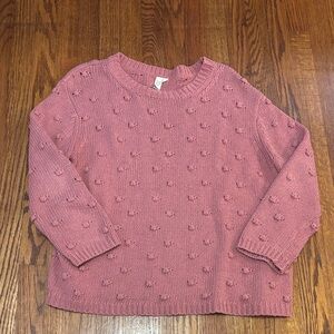 Women’s Pink Textured Crew Neck Sweater